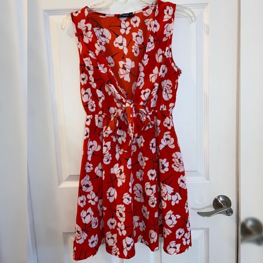 SHEIN floral red dress Medium
